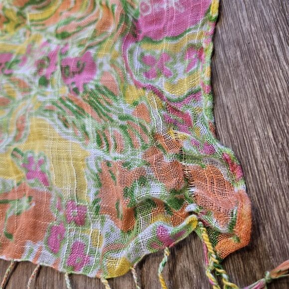 Lilly Pulitzer Target Murfee Wrap Scarf Yellow Floral Oversized Beachy Tropical - Picture 5 of 9
